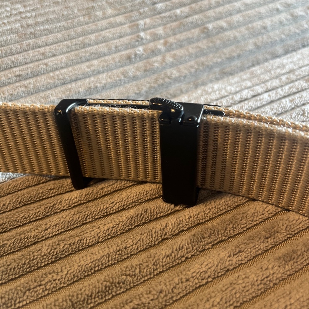 FAIRWIN Men's Ratchet Belt Nylon Web Belt for Golf Tactical Beige Casual, Adj - Picture 2 of 4